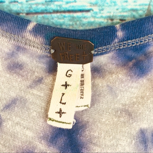 We the Free People Tie Dye Long Sleeve Cropped Tee - Picture 3 of 4